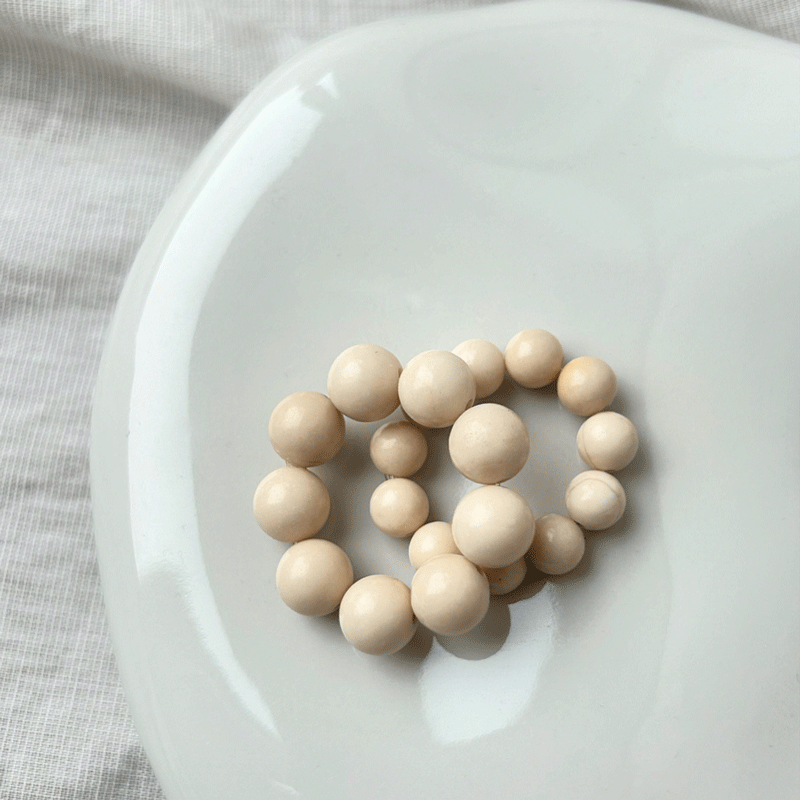 CHUNKY BUBBLE RING - beige
