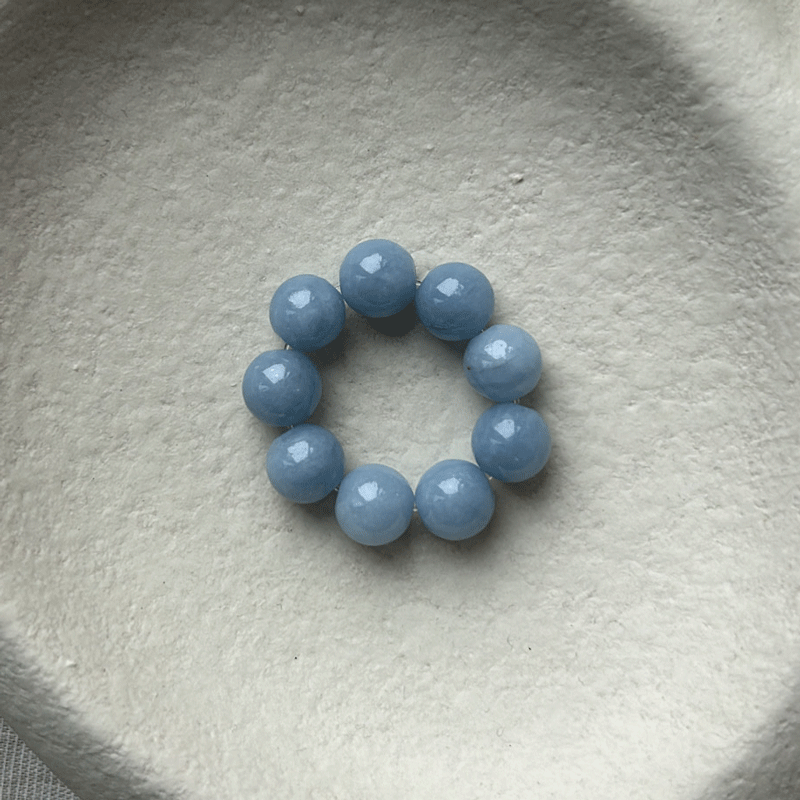 CHUNKY BUBBLE RING - blue denim