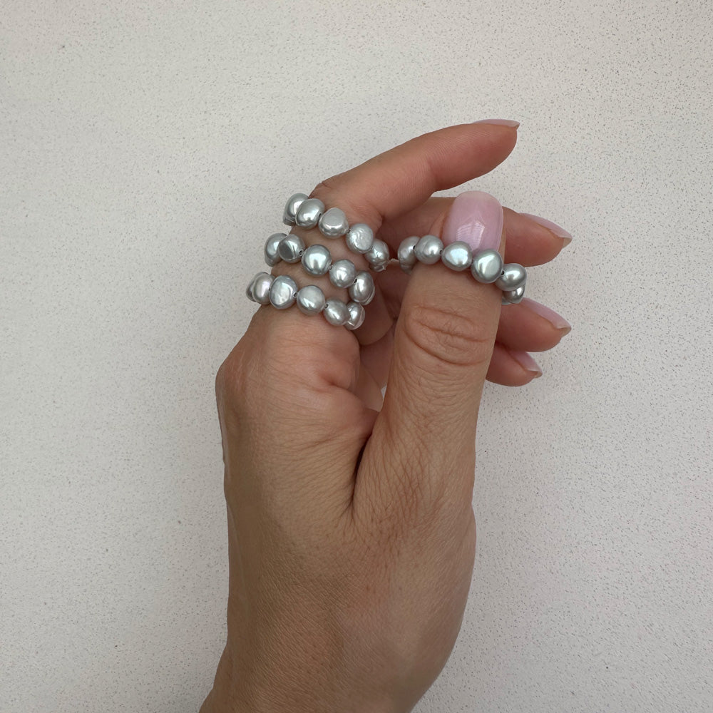 PEARL RING - grey