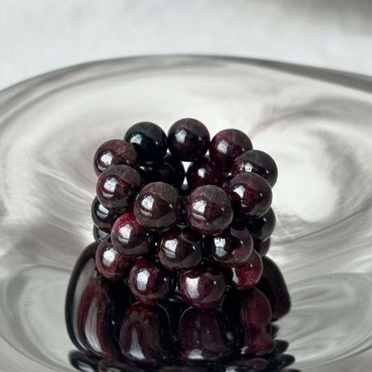 CHUNKY BUBBLE RING - black cherry