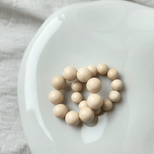 CHUNKY BUBBLE RING - beige