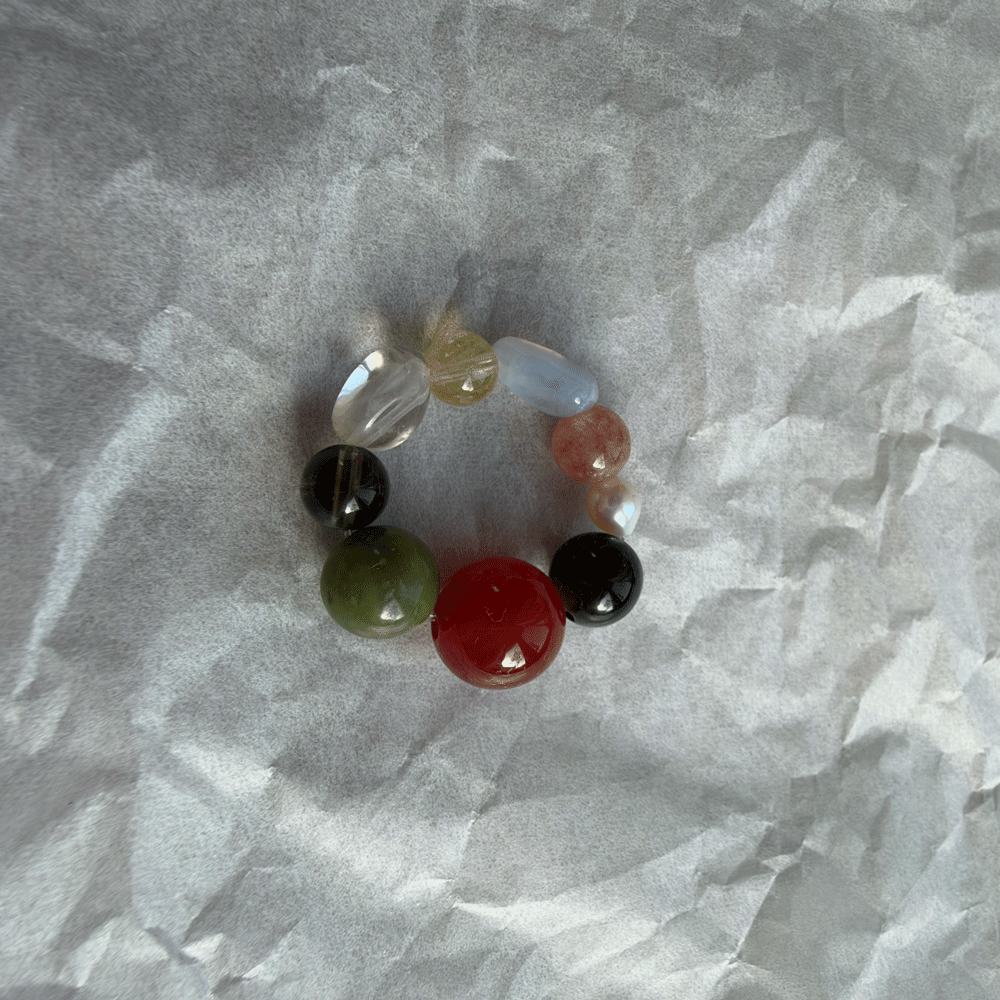 CHUNKY BUBBLE RING - pink tourmaline