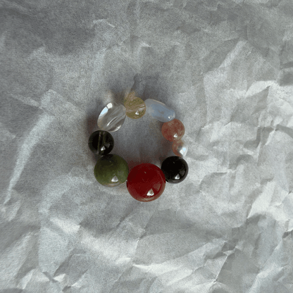 CHUNKY BUBBLE RING - pink tourmaline