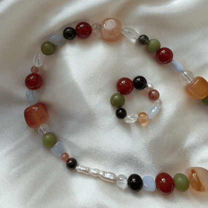 CHUNKY BUBBLE RING - pink tourmaline
